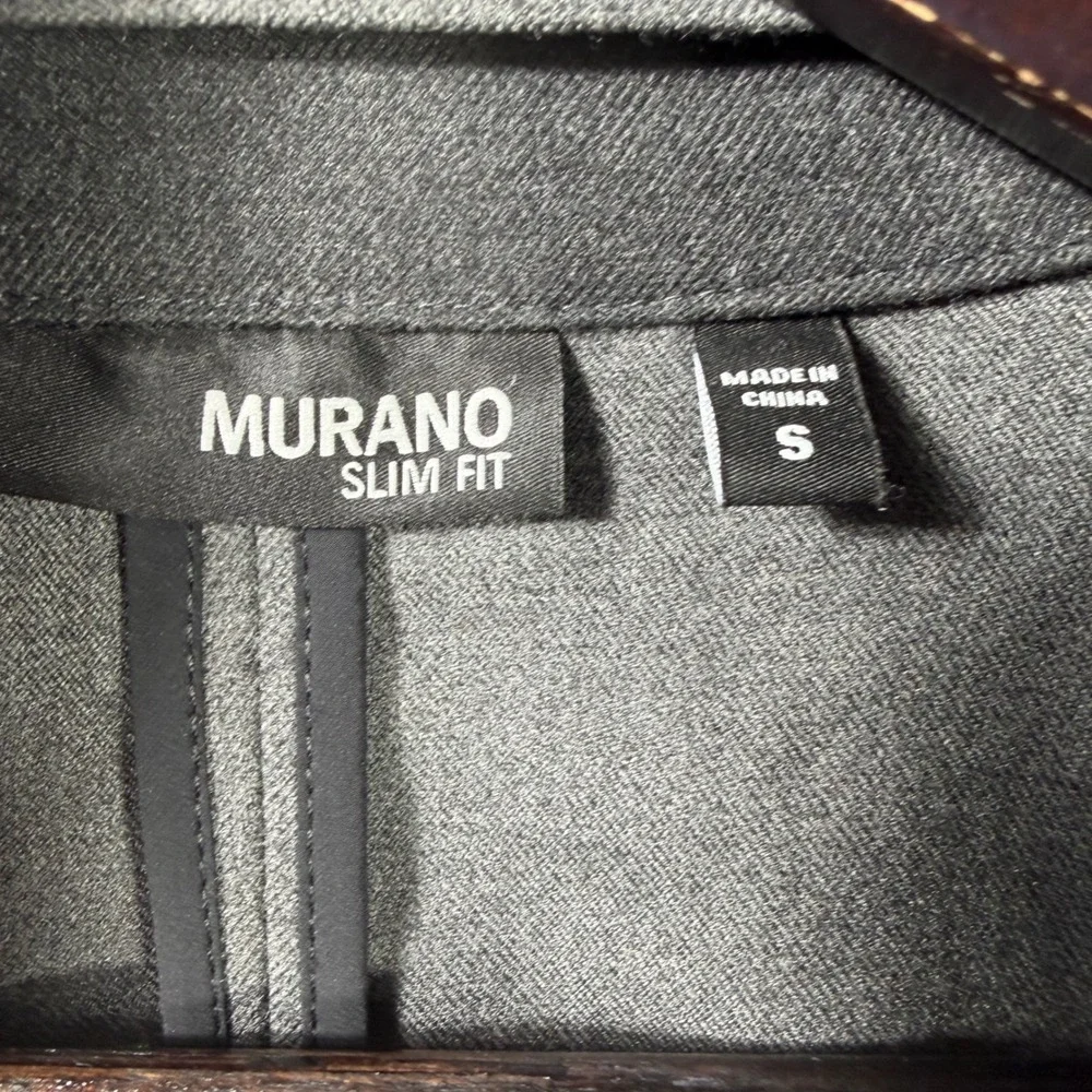 Murano‎ Slim Fit Blazer Jacket Removable Zip Vest S Gray Quilted Hybrid Coat